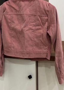 Pink Corduroy Cropped Jacket