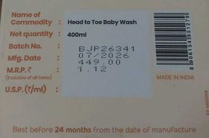 Mother Sparsh Milky Soft Head to Toe Baby Wash