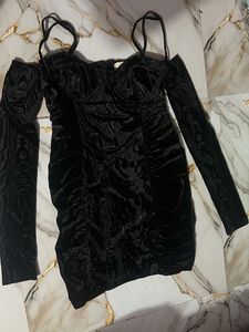 black velvet party wear dress (M size)