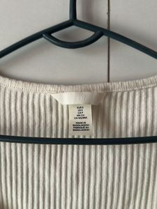 Ribbed milky white Bodysuit