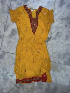 Yellow Embellished Kurta
