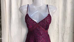 Chic Burgundy Lace Mini Dress