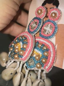 Bohemian Beaded Shell Earrings