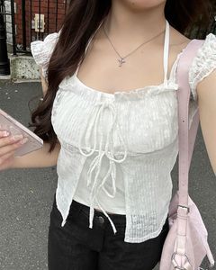 Y2K Ivory Sheer Overlay Dream Top