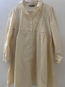 Cream Cute 🥰 Shirt Dress