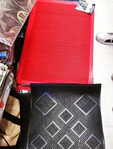 Door Mate Multiple Use Black Red Colour