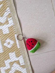 Cute Watermelon Crochet Keychain