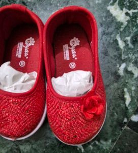kids girls Sparkly Red Ballerina Shoes size 6