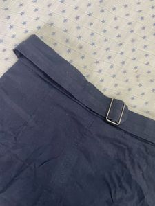 Navy Blue Belted Skirt
