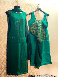 Elegant Zari Work Koti Kameez Inner With Dupatta