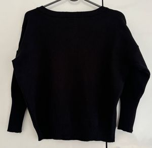 Elegant Black Pearl Embellished Sweater