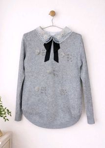 Elegant Bow Collar Sweater (New)