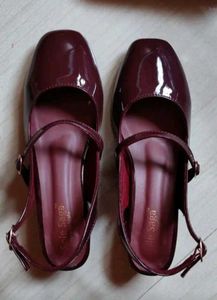 Shiny Cherry Red Mary Jane Heels
