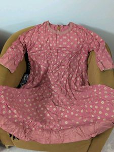 Max Collection Pink Kurta with Polka Dots