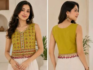 Stylish Embroidered Crop Top
