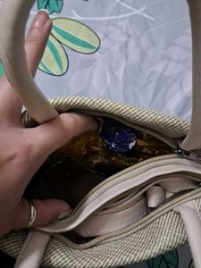 Stylish Tan Woven Handbag
