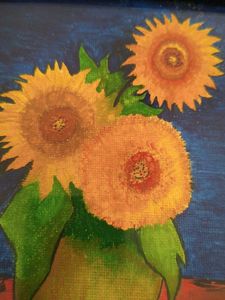 Framed Sunflower Painting