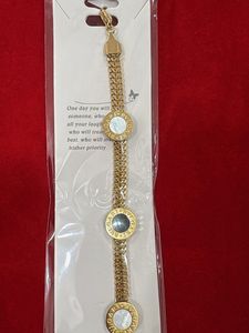 Elegant Gold Tone Stainless Steel Bracelet