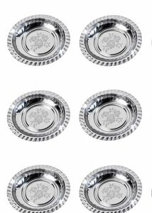 Stainless Steel Dinner Plates - Set of 6