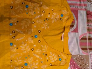 Yellow Embroidered Anarkali Gown