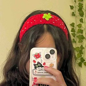 Cute Crochet Strawberry Headband💌🍓