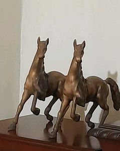 Vintage Running Horses - Sculpture Duo