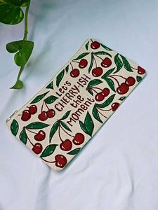 Cute Cherry Print Pouch Bag