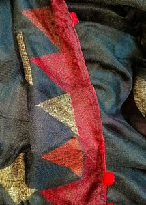 Black 🖤 And Red ♥️ Colour Saree