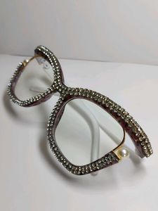 Designer Rhinestone Cat-Eye Glasses