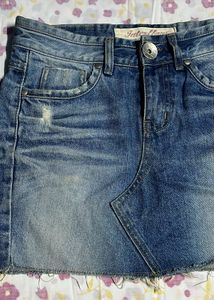 Cute Blue Denim Mini Skirt