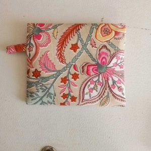 Handmade Floral Print Utility Pouch / Makeup &amp; Sta