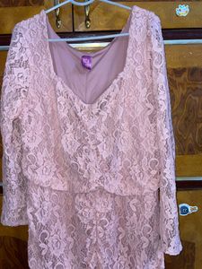 Miss Chase Elegant Ruched Lace Dress XL/40 Inches
