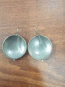 Silver Tone Round Dangle Earrings