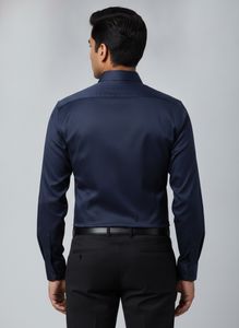 Men's Dark Blue Button-Up Shirt