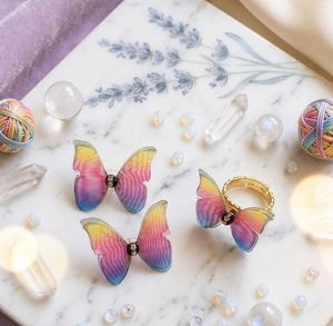 New Cute Butterfly Earrings & Ring Set