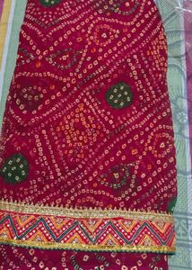 Beautiful Bandhani Saree with Embellished Border