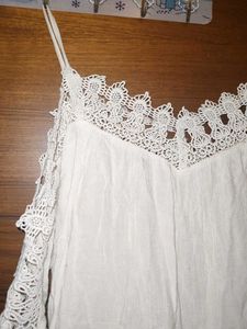 White Lace Cold Shoulder Top