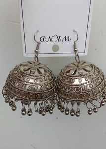 Silver Jhumka Earrings