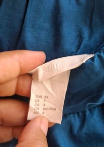 H&amp;M Off-Shoulder Blue Tunic Top