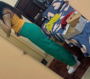 H&M Green Wide-Leg Jeans