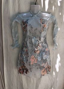 Gothic Floral Off-Shoulder Mini Dress