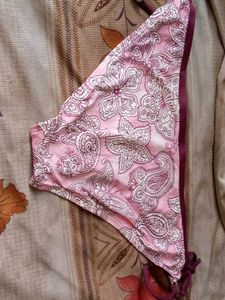 Pink Paisley Print Bikini Bottoms