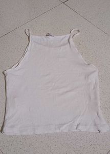 Ribbed White Crop Tank Top❄️🕊️