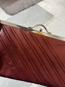 Chic Burgundy/Brown Clutch Bag