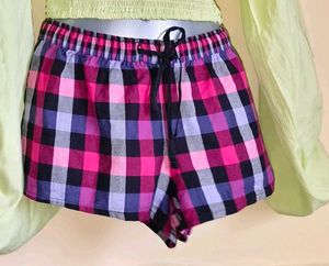Pink Plaid Lounge Shorts