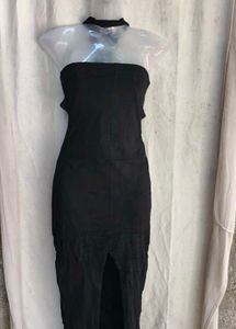 Chic Black Halter Neck Maxi Dress