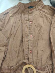 Brown Jumpsuit with Belt