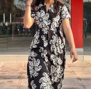 Stylish Black & White Floral Dress