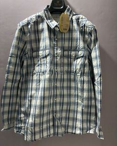 Men's check blue white Shirt
