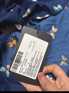 Navy Butterfly Print Halter Top